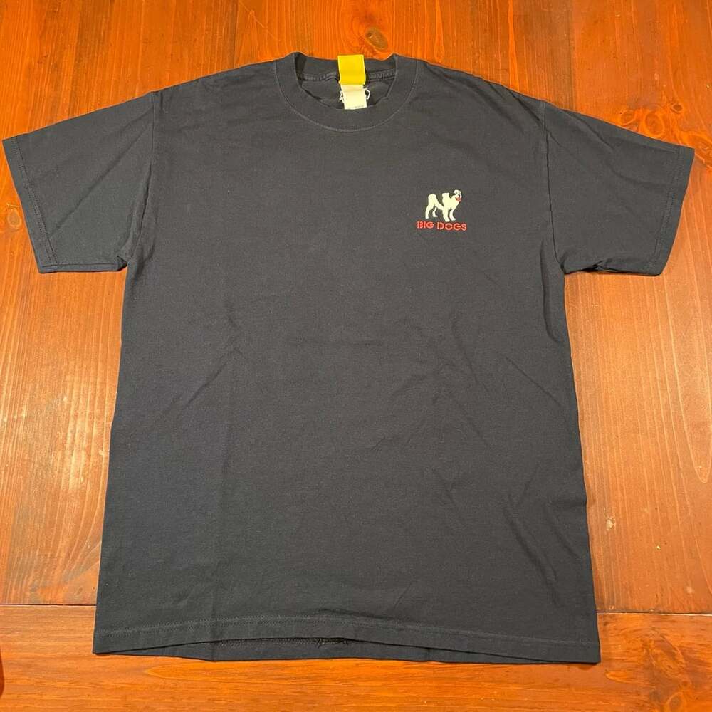 Big Dogs Texas Hold Em Nice Pair T-Shirt Size Small/Medium Black Y2K